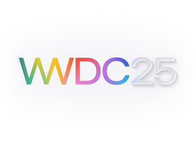 ตัวอักษร WWDC25 สีรุ้ง