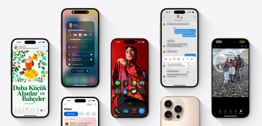 iPhone 16 ekranları birden fazla iOS 18 özelliğini gösteriyor