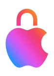 Logo Apple ve tvaru zámku, zámek je v uzamčené poloze, aby byla zvýrazněna ochrana soukromí