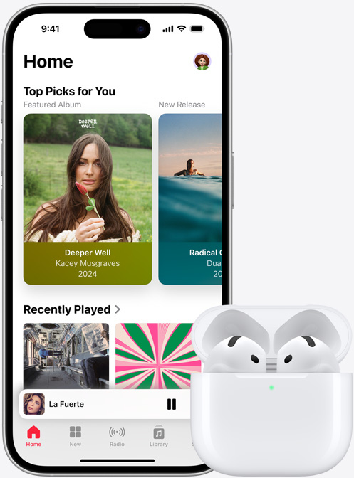iPhone 16 mängib Airpods klappide kõrval muusikat